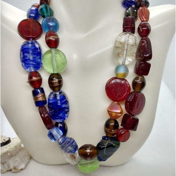 Jewelry - ❤️Multicolored vintage necklace, glass beads, Murano glass, venetian jewellery
